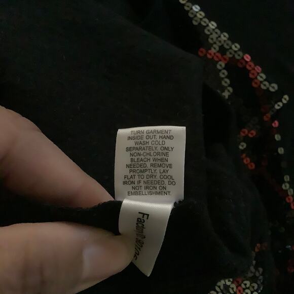 Express Womens Multicolor Argyle Pattern Shimmery Sequined Crewneck Top Sz Small - Picture 7 of 8